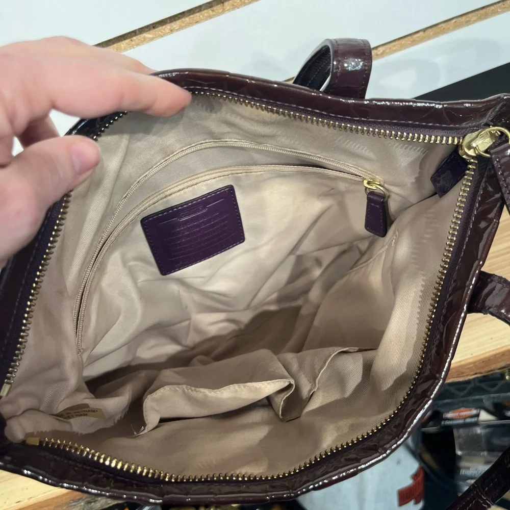 Coach Signature Patent Leather Gallery Tote - Picture 7 of 13